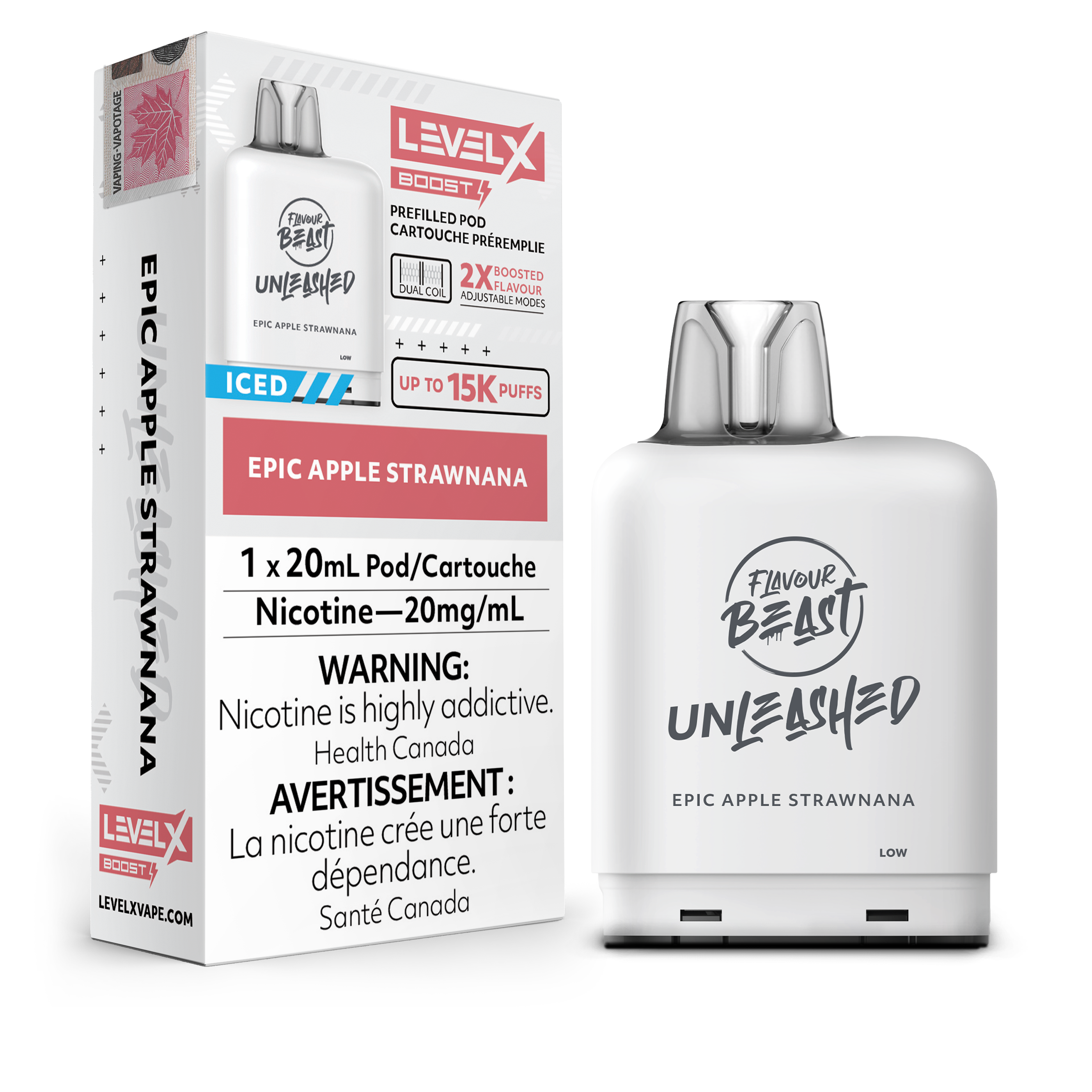 Level X - Flavour Beast Boost Unleashed Pods (15k puffs) - Epic Apple Strawnana