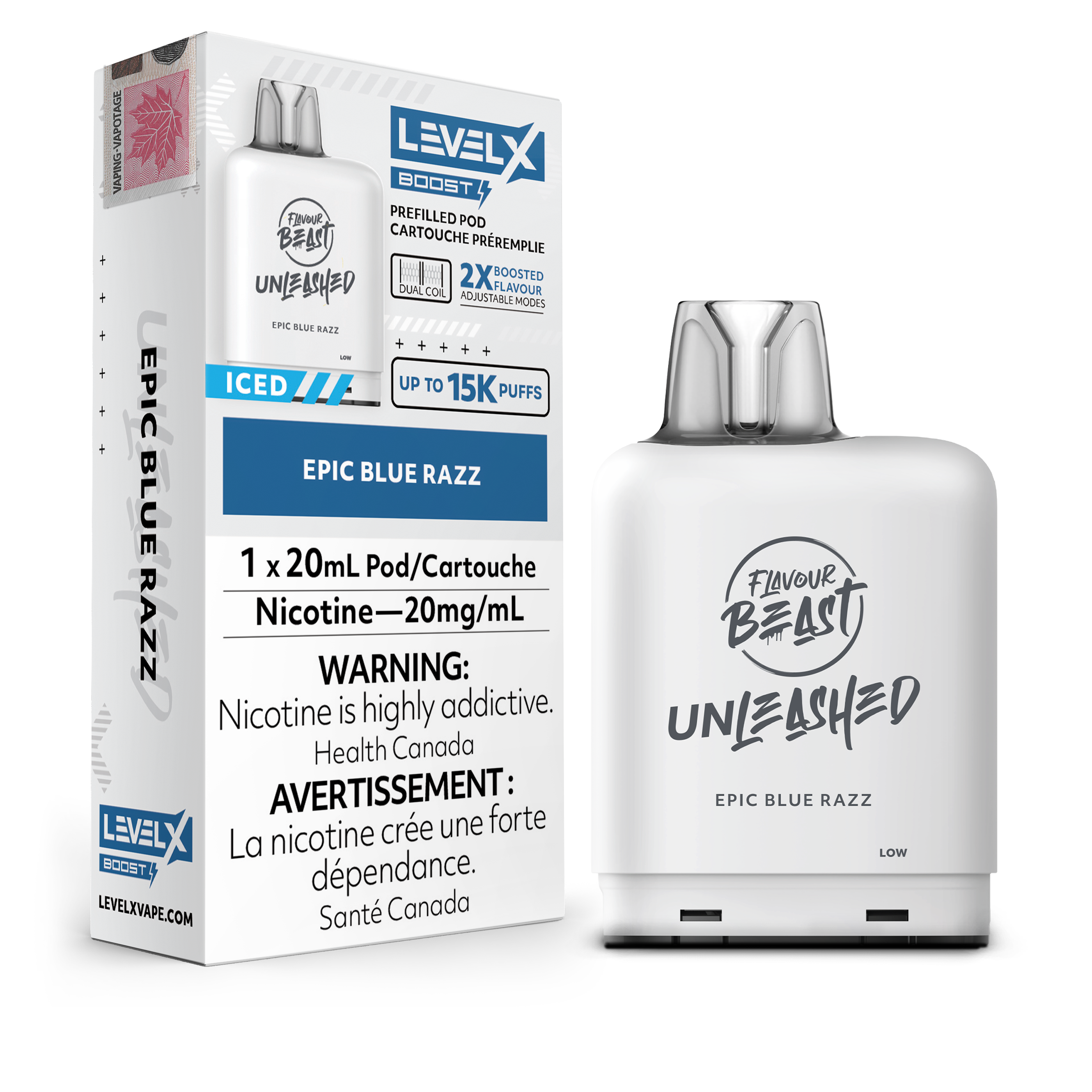 Level X - Flavour Beast Boost Unleashed Pods (15k puffs) - Epic Blue Razz