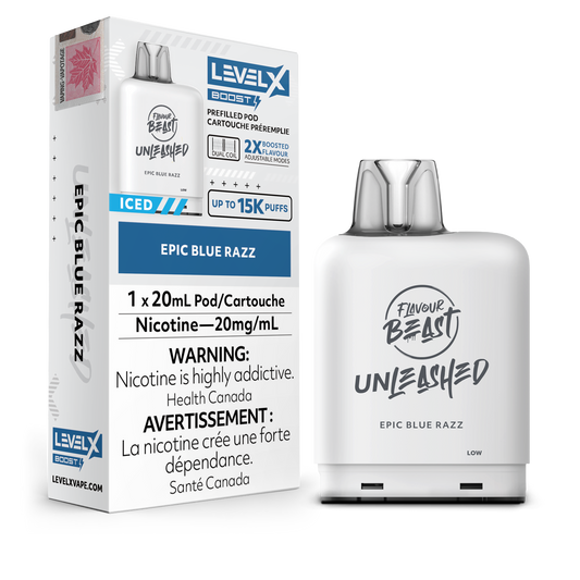 Level X - Flavour Beast Boost Unleashed Pods (15k puffs) - Epic Blue Razz