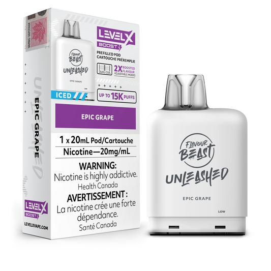 Level X - Flavour Beast Boost Unleashed Pods (15k puffs) - Epic Grape