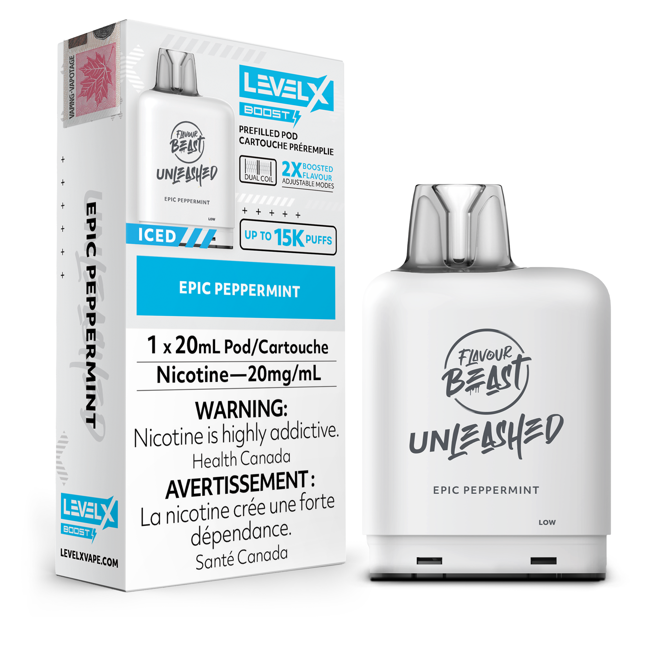 Level X - Flavour Beast Boost Unleashed Pods (15k puffs) - Epic Peppermint