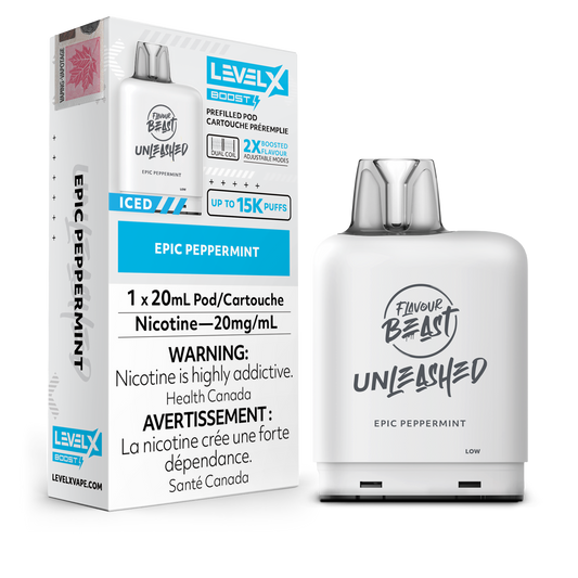 Level X - Flavour Beast Boost Unleashed Pods (15k puffs) - Epic Peppermint