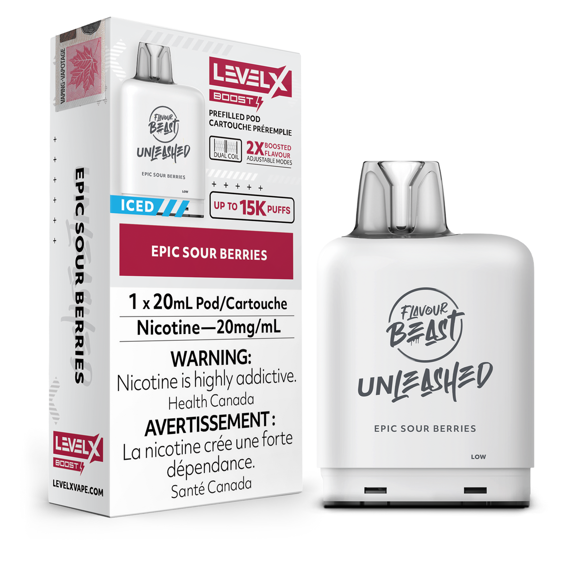 Level X - Flavour Beast Boost Unleashed Pods (15k puffs) - Epic Sour Berries