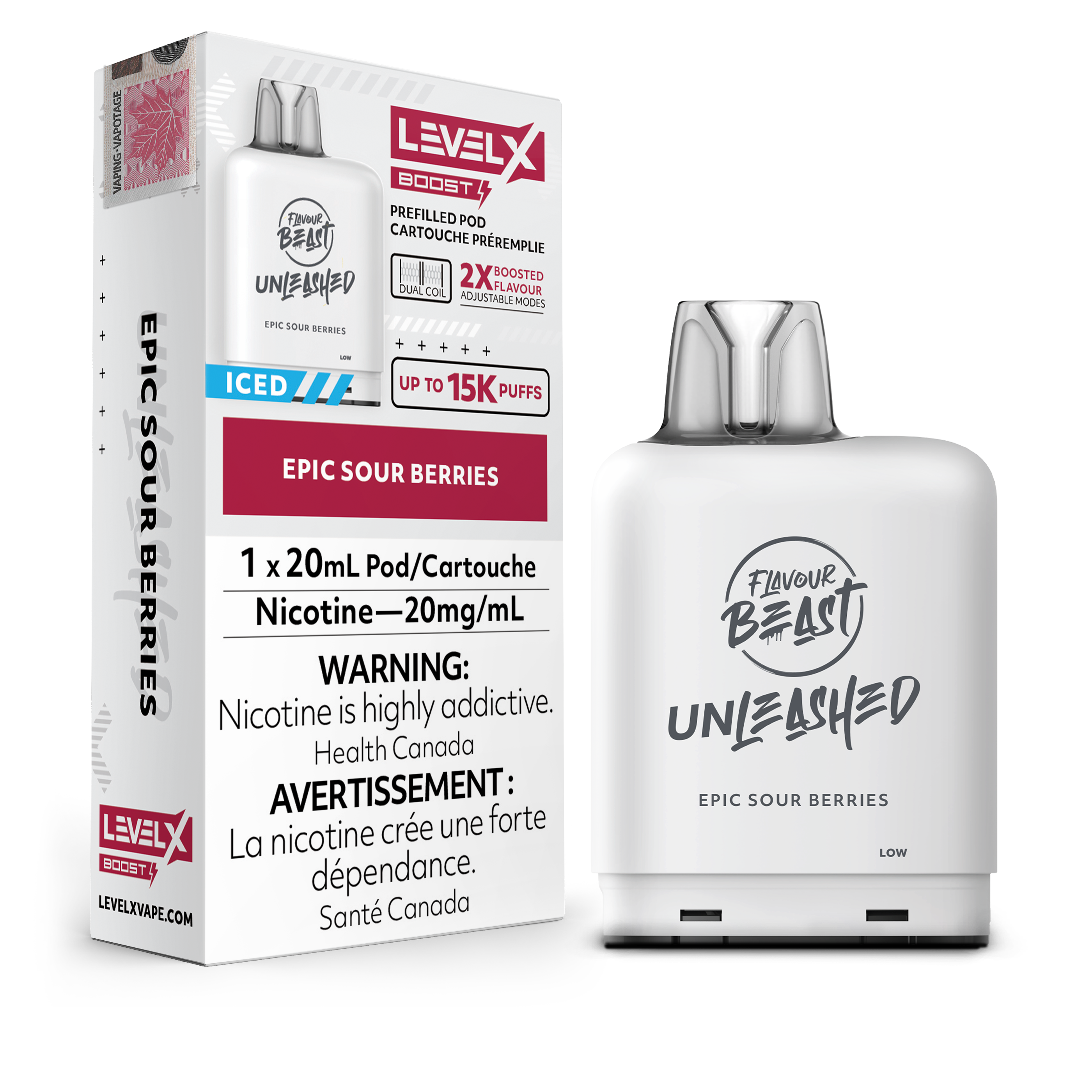 Level X - Flavour Beast Boost Unleashed Pods (15k puffs) - Epic Sour Berries