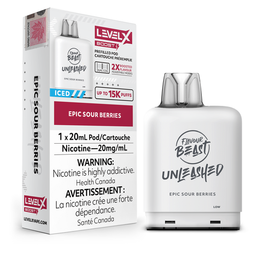 Level X - Flavour Beast Boost Unleashed Pods (15k puffs) - Epic Sour Berries