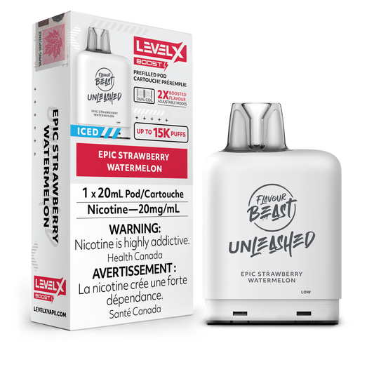 Level X - Flavour Beast Boost Unleashed Pods (15k puffs) - Epic Strawberry Watermelon