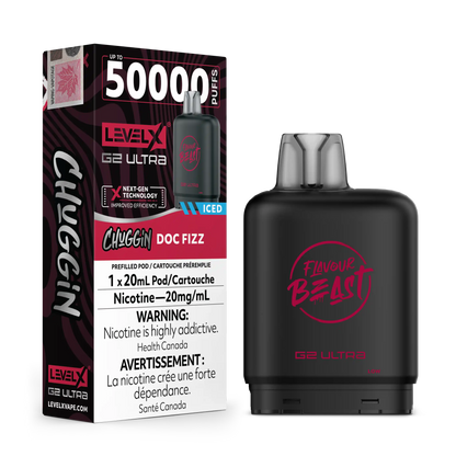 Doc Cherry/Fizz Iced Chuggin by Level X Flavour Beast G2 Ultra 50K