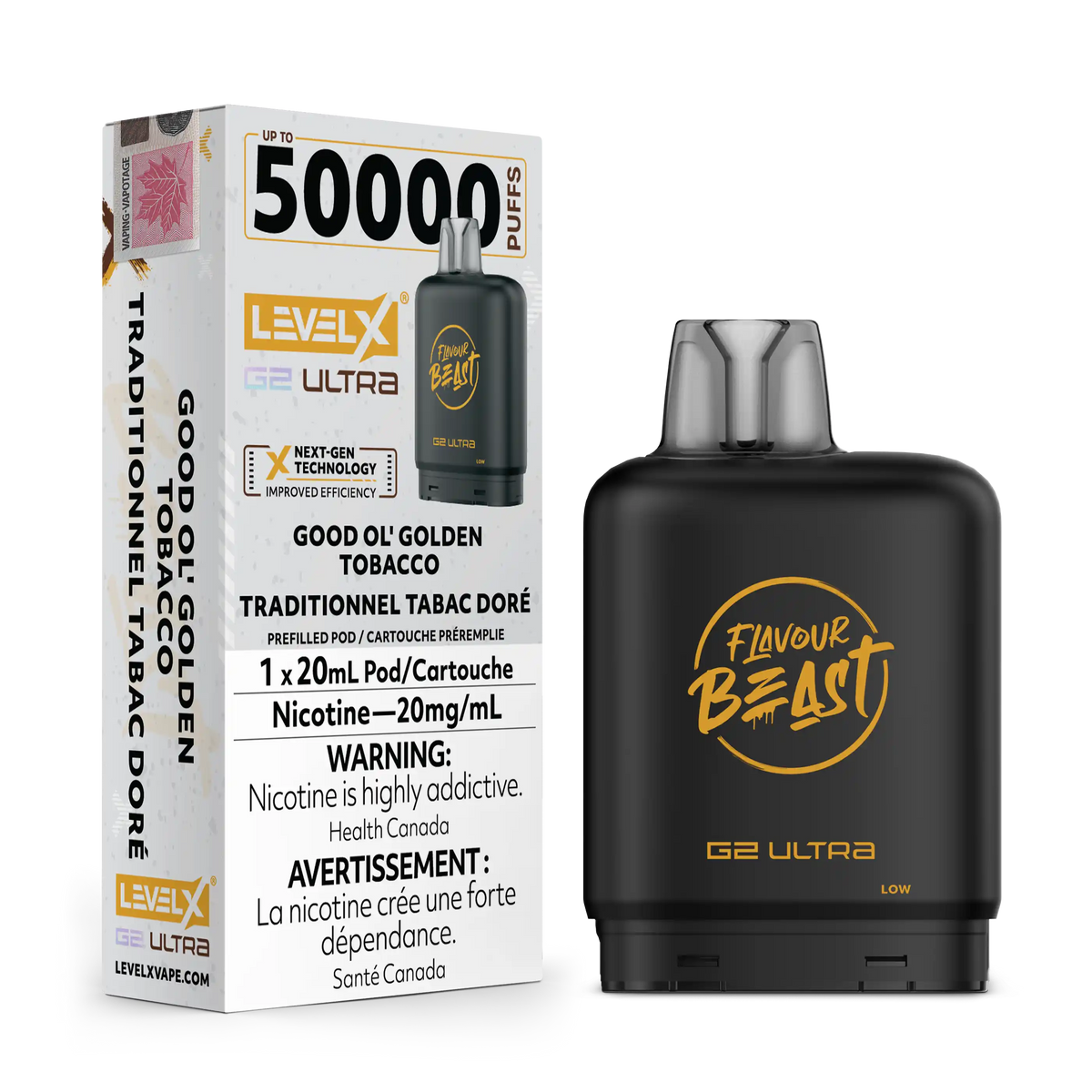 Good Ol' Golden Tobacco by Level X Flavour Beast G2 Ultra 50K