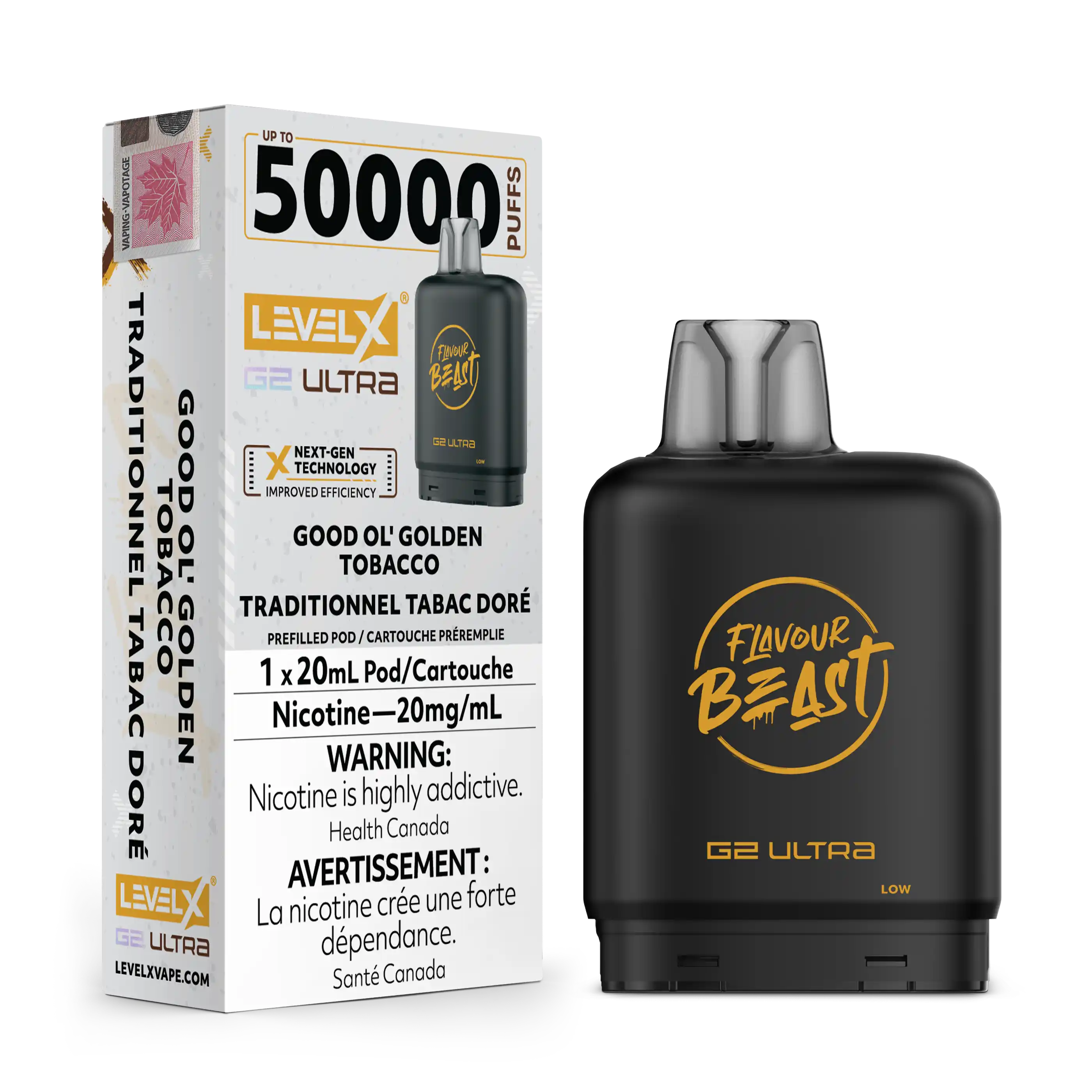 Good Ol' Golden Tobacco by Level X Flavour Beast G2 Ultra 50K
