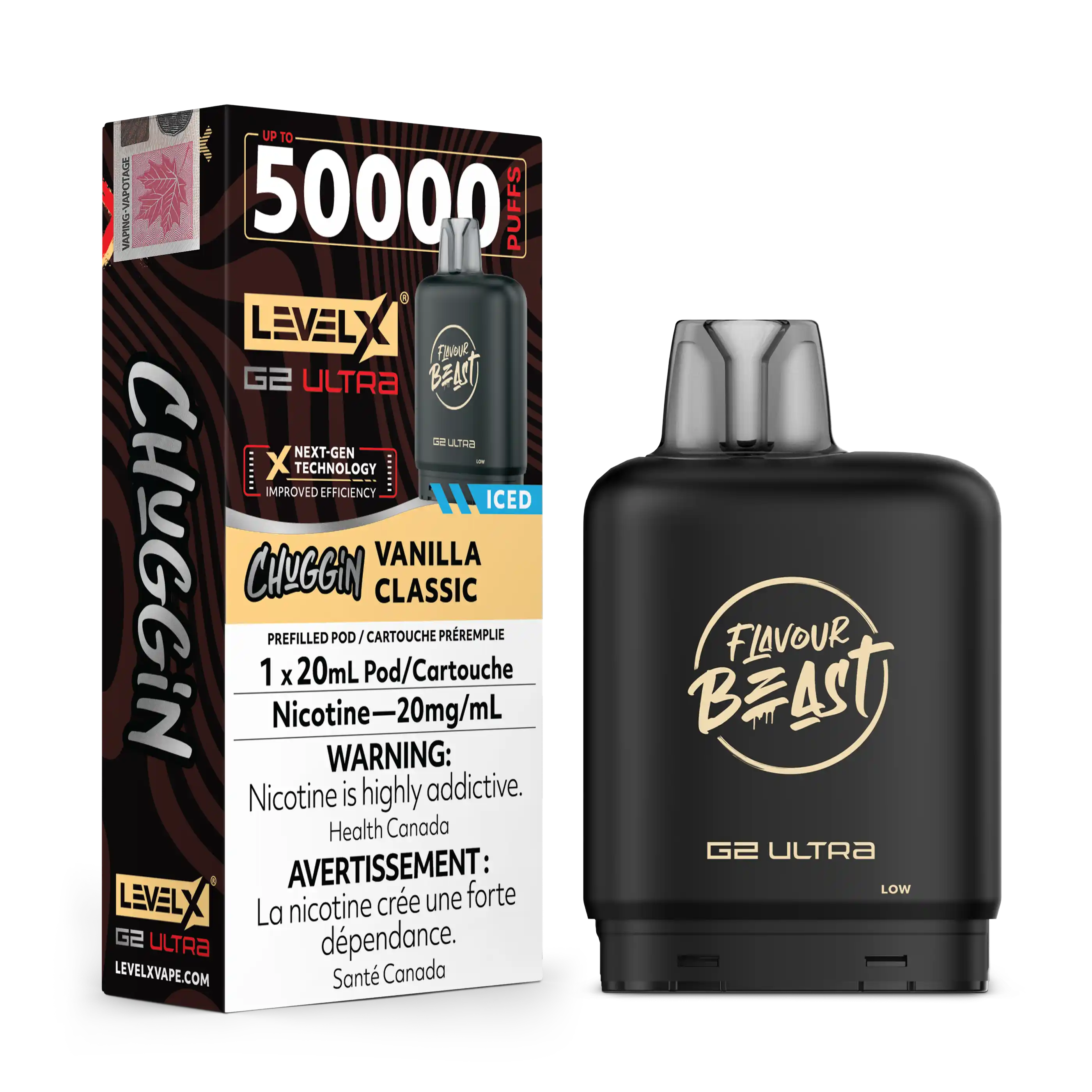 Vanilla Classic Iced Chuggin by Level X Flavour Beast G2 Ultra 50K