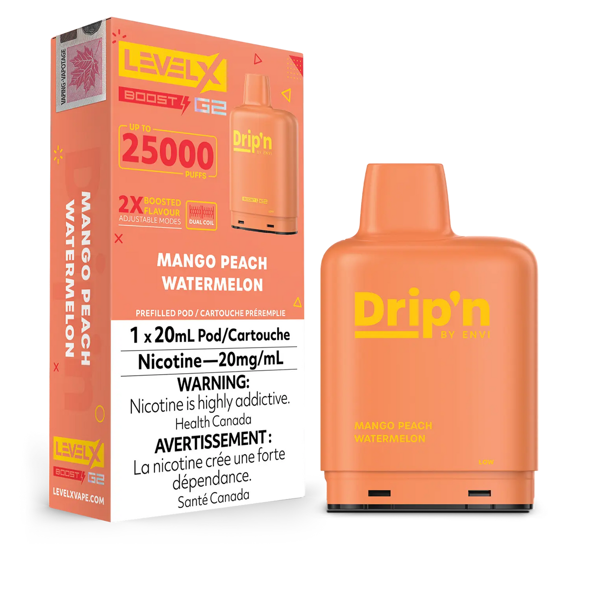 Mango Peach Watermelon by Level X Drip'n G2 Boost 25K