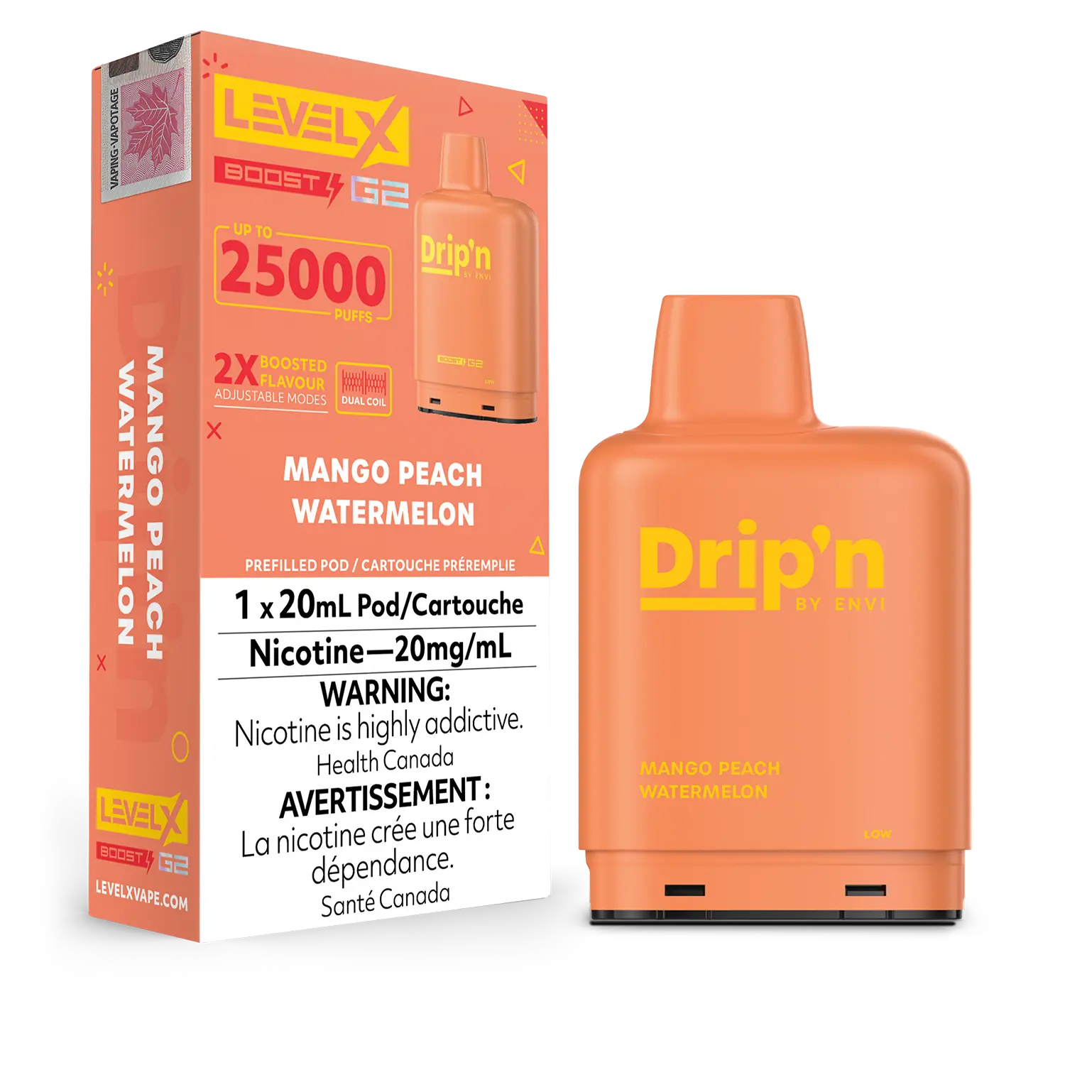 Mango Peach Watermelon by Level X Drip'n G2 Boost 25K