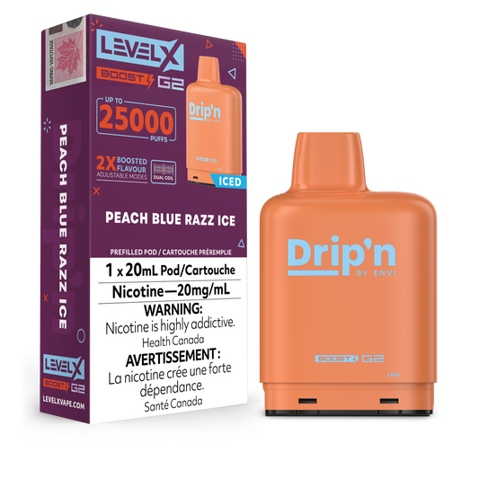 Peach Blue Razz Ice by Level X Drip'n G2 Boost 25K