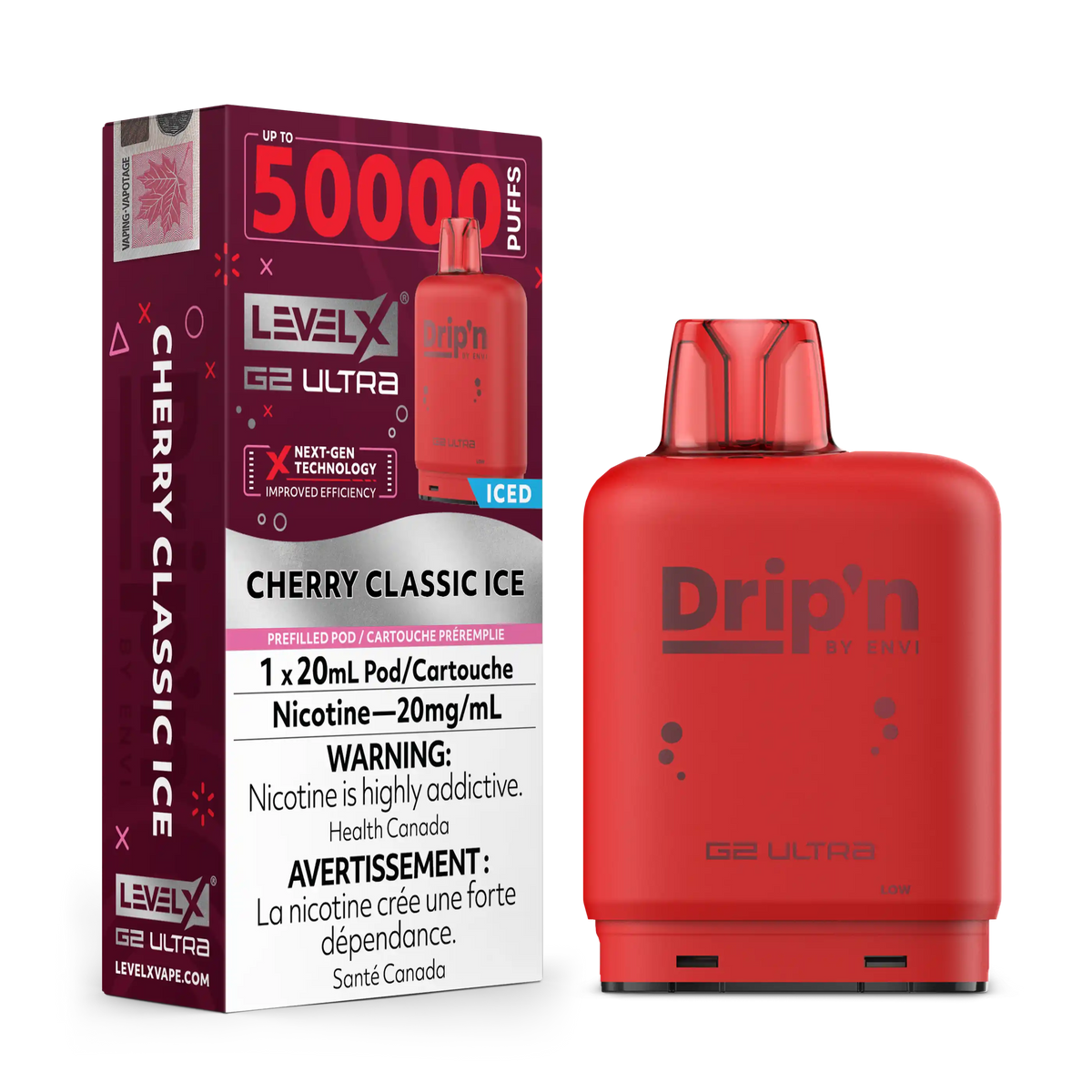 Cherry Classic Ice by Level X Drip'n G2 Ultra 50K