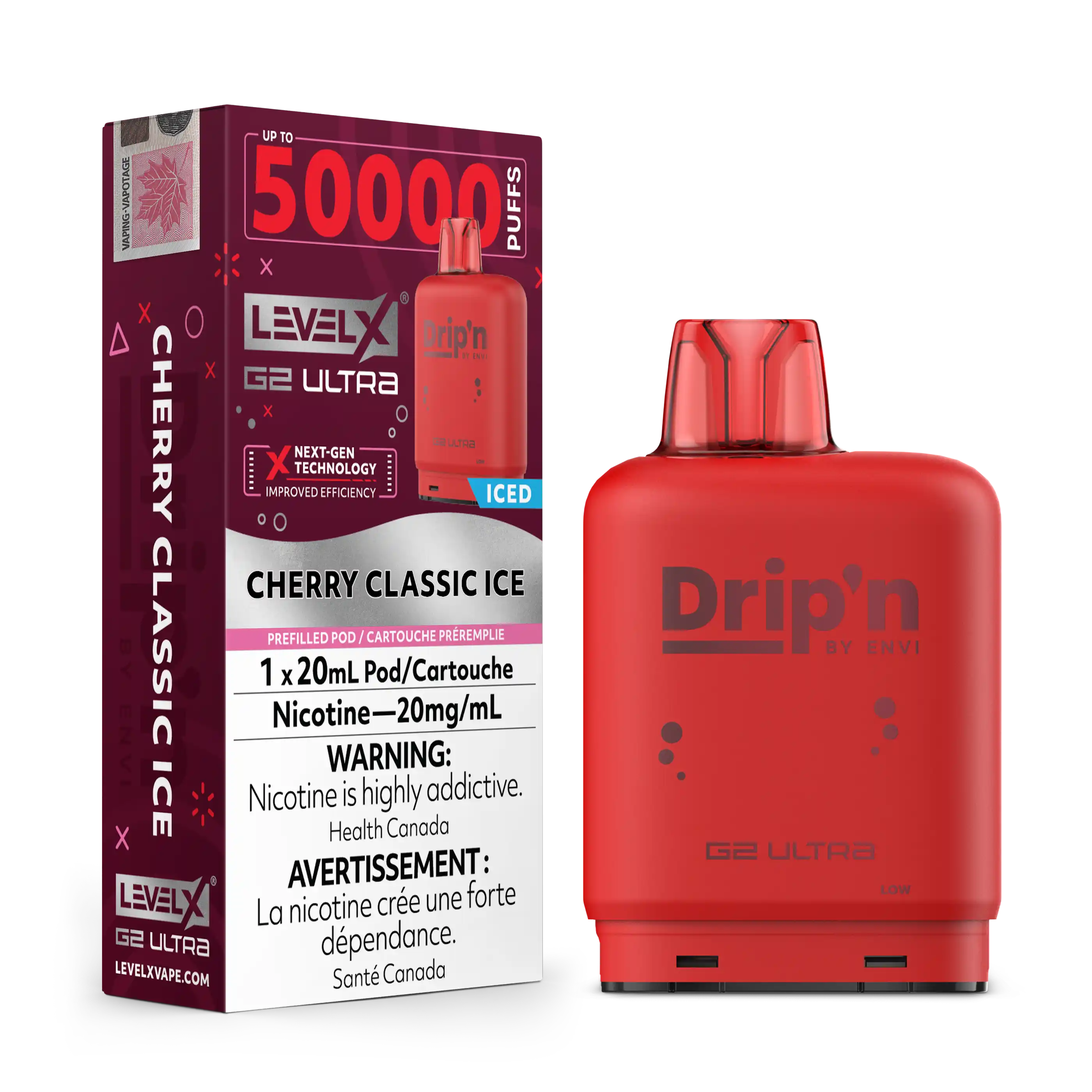 Cherry Classic Ice by Level X Drip'n G2 Ultra 50K