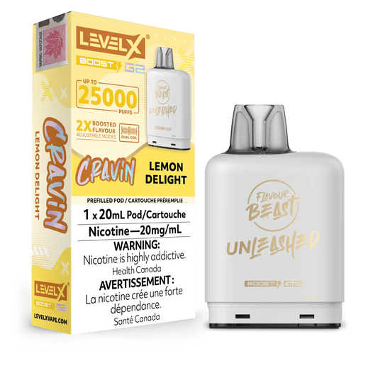 Lemon Delight Flavour Beast Boost G2 Unleashed Pods 25K