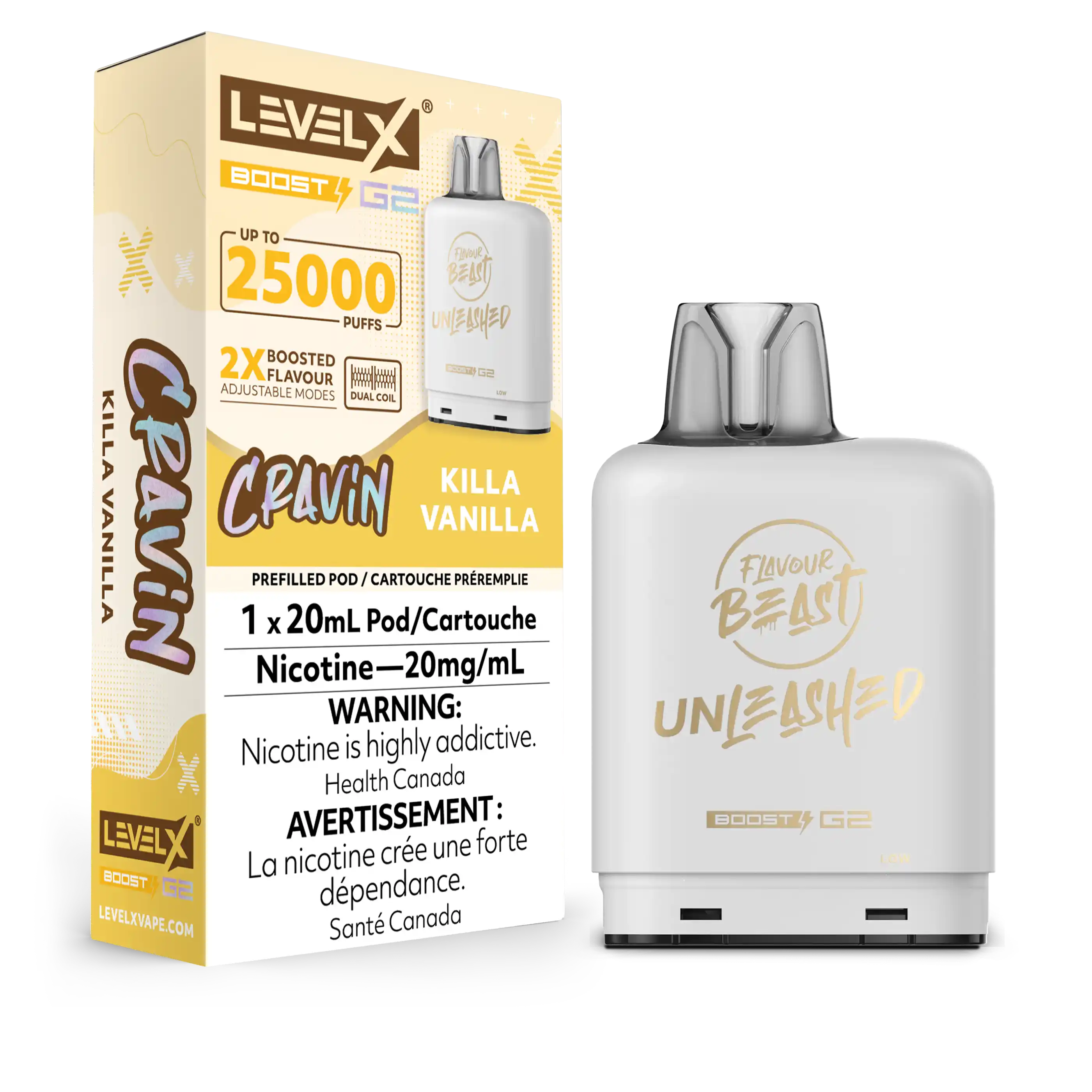 Killa Vanilla Flavour Beast Boost G2 Unleashed Pods 25K