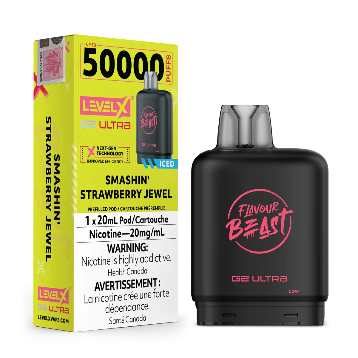 Smashin Strawberry Jewel by Level X Flavour Beast G2 Ultra 50K