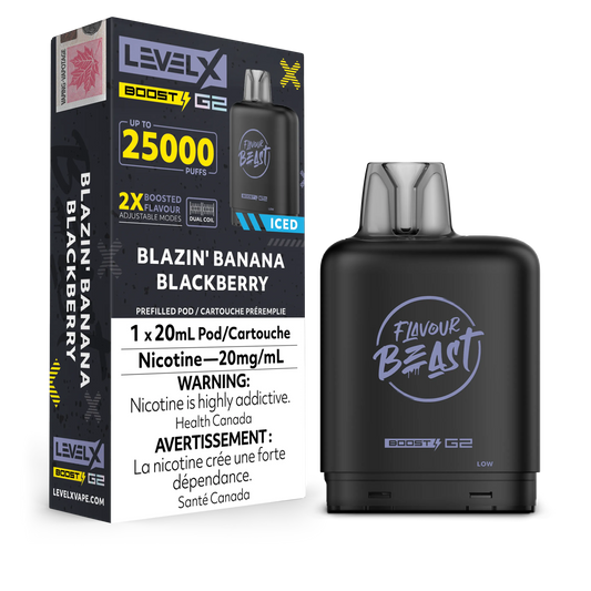 Blazin' Banana Blackberry Iced Flavour Beast Boost G2 Pods 25K