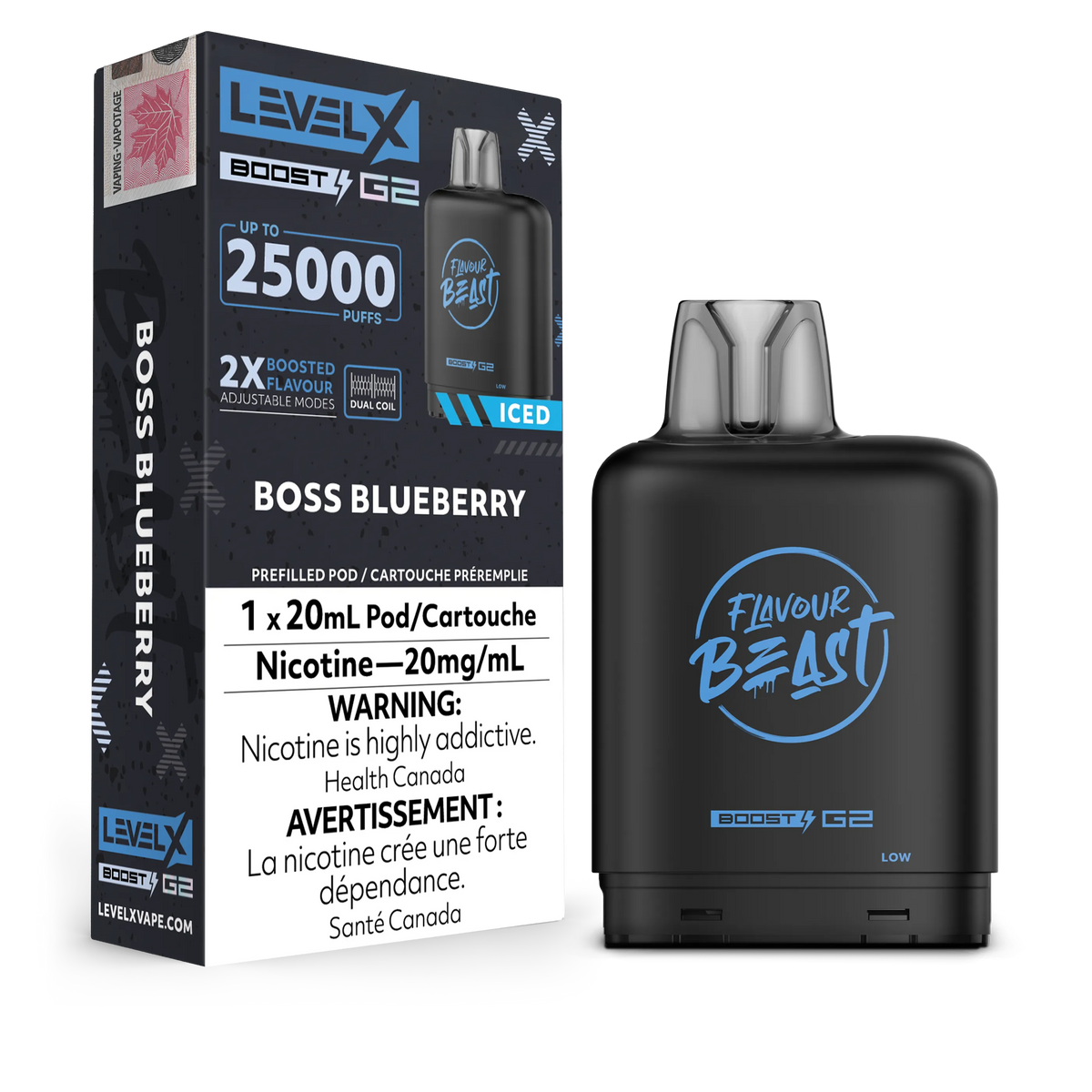 Boss Blueberry Iced Flavour Beast Boost G2 Pods 25K