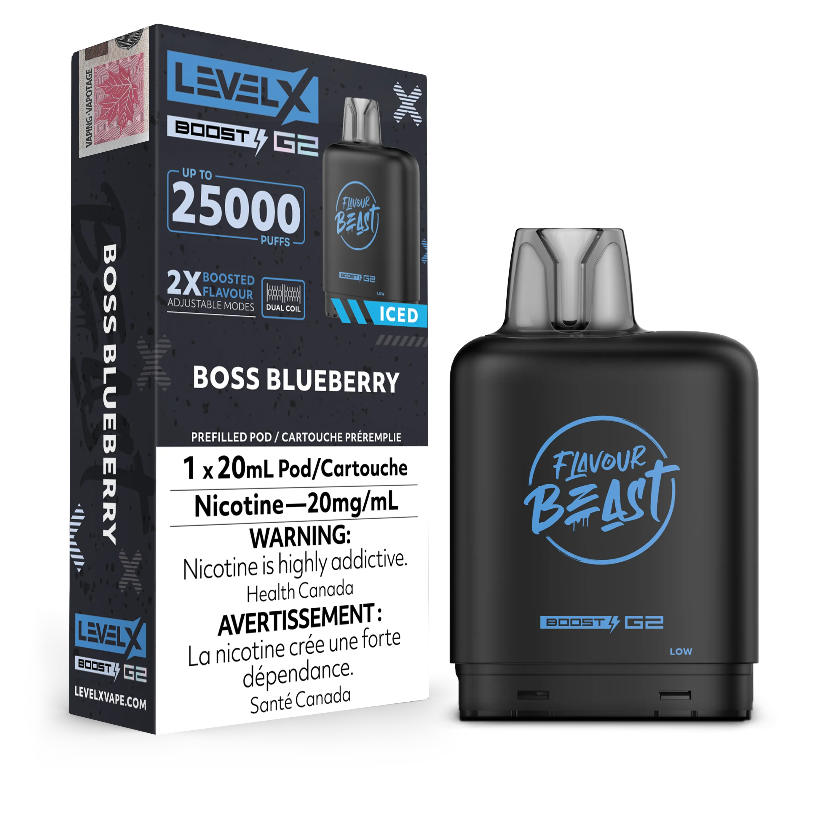 Boss Blueberry Iced Flavour Beast Boost G2 Pods 25K