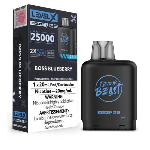 Boss Blueberry Iced Flavour Beast Boost G2 Pods 25K