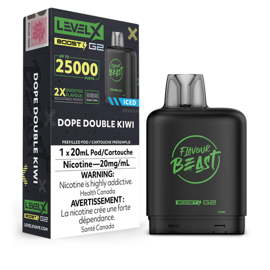 Dope Double Kiwi Iced Flavour Beast Boost G2 Pods 25K