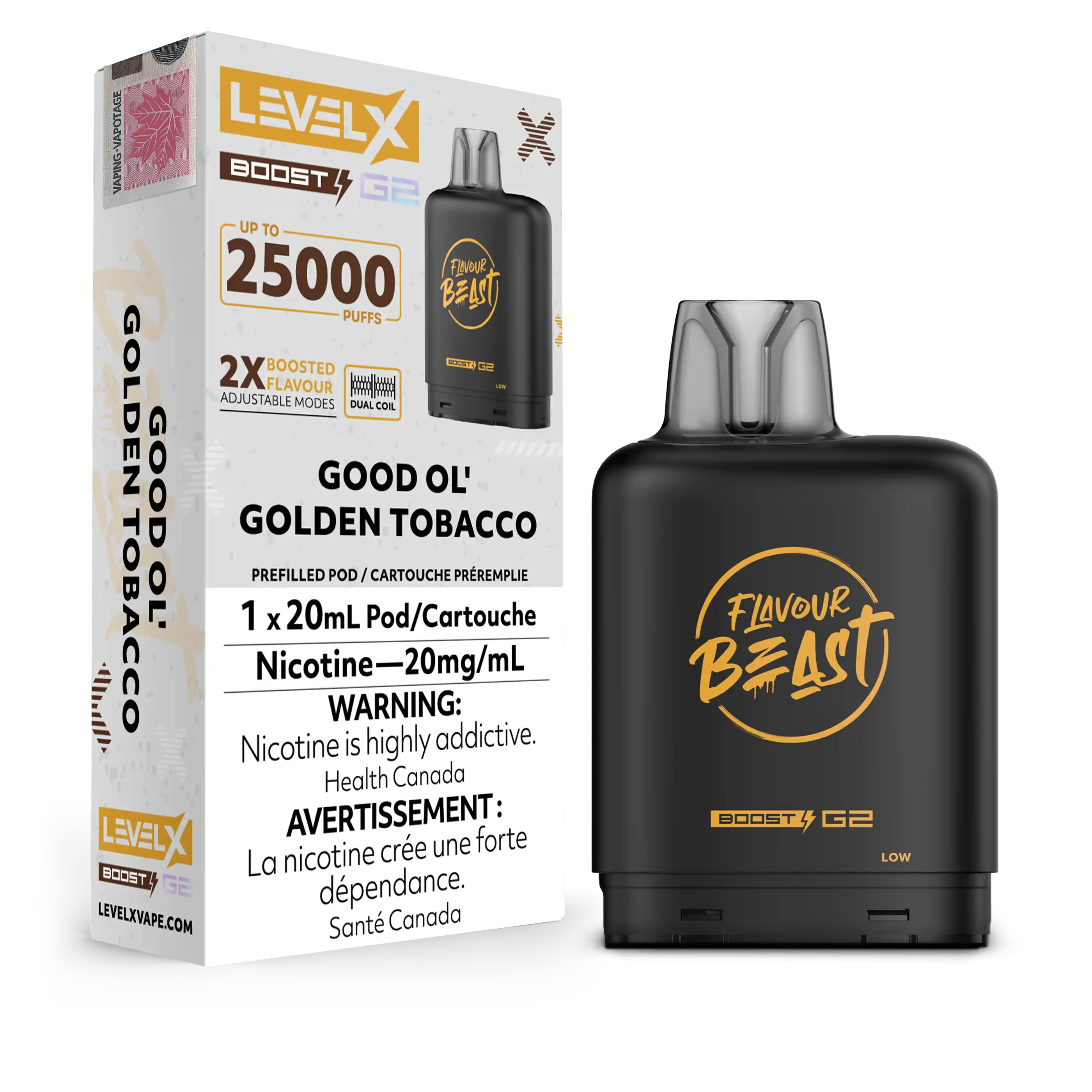 Good Ol' Golden Tobacco Flavour Beast Boost G2 Pods 25K