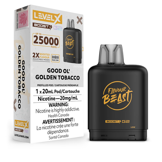 Good Ol' Golden Tobacco Flavour Beast Boost G2 Pods 25K