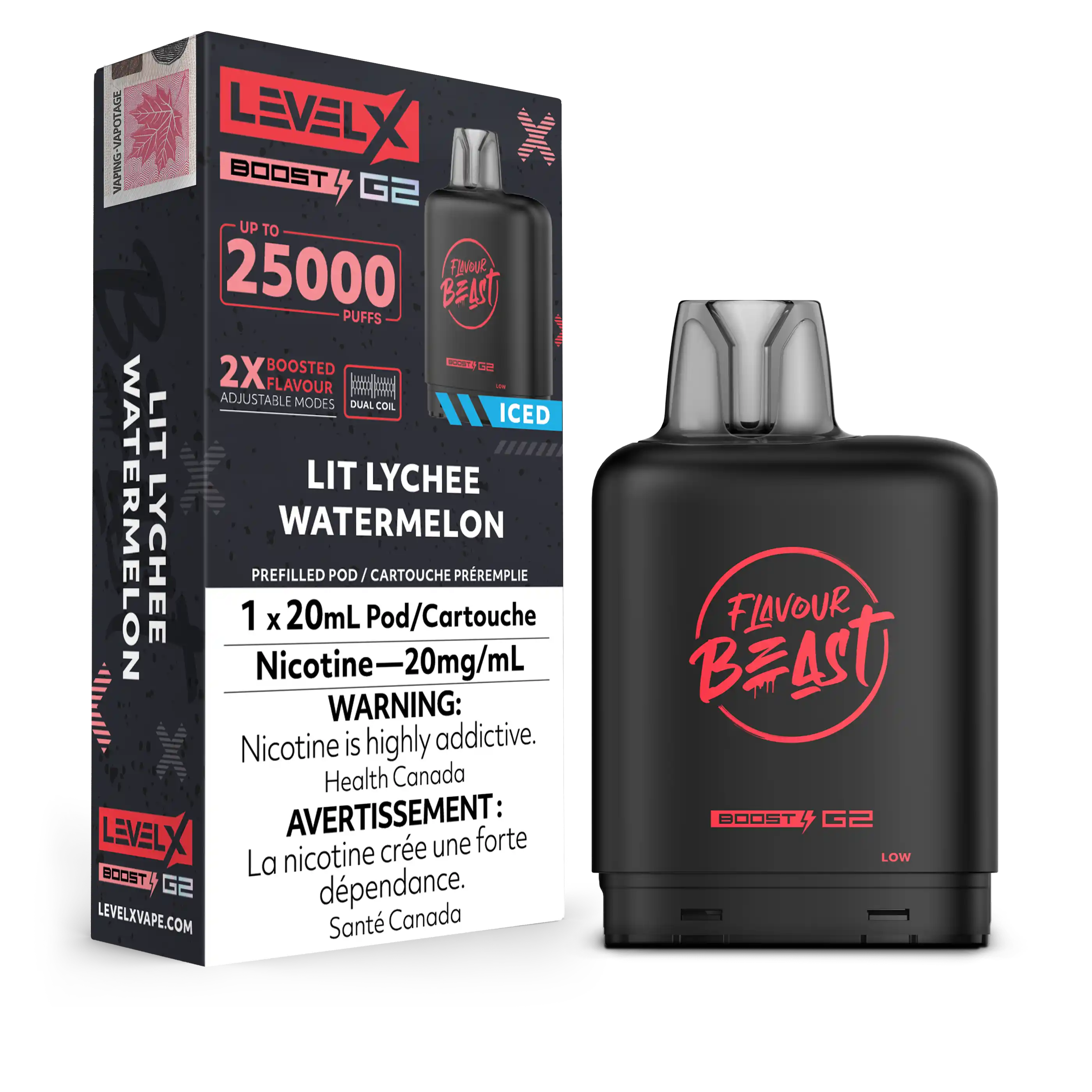 Lit Lychee Watermelon Iced Flavour Beast Boost G2 Pods 25K