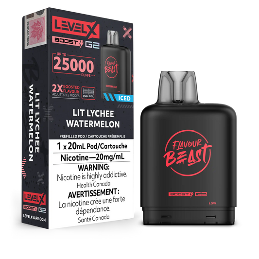 Lit Lychee Watermelon Iced Flavour Beast Boost G2 Pods 25K