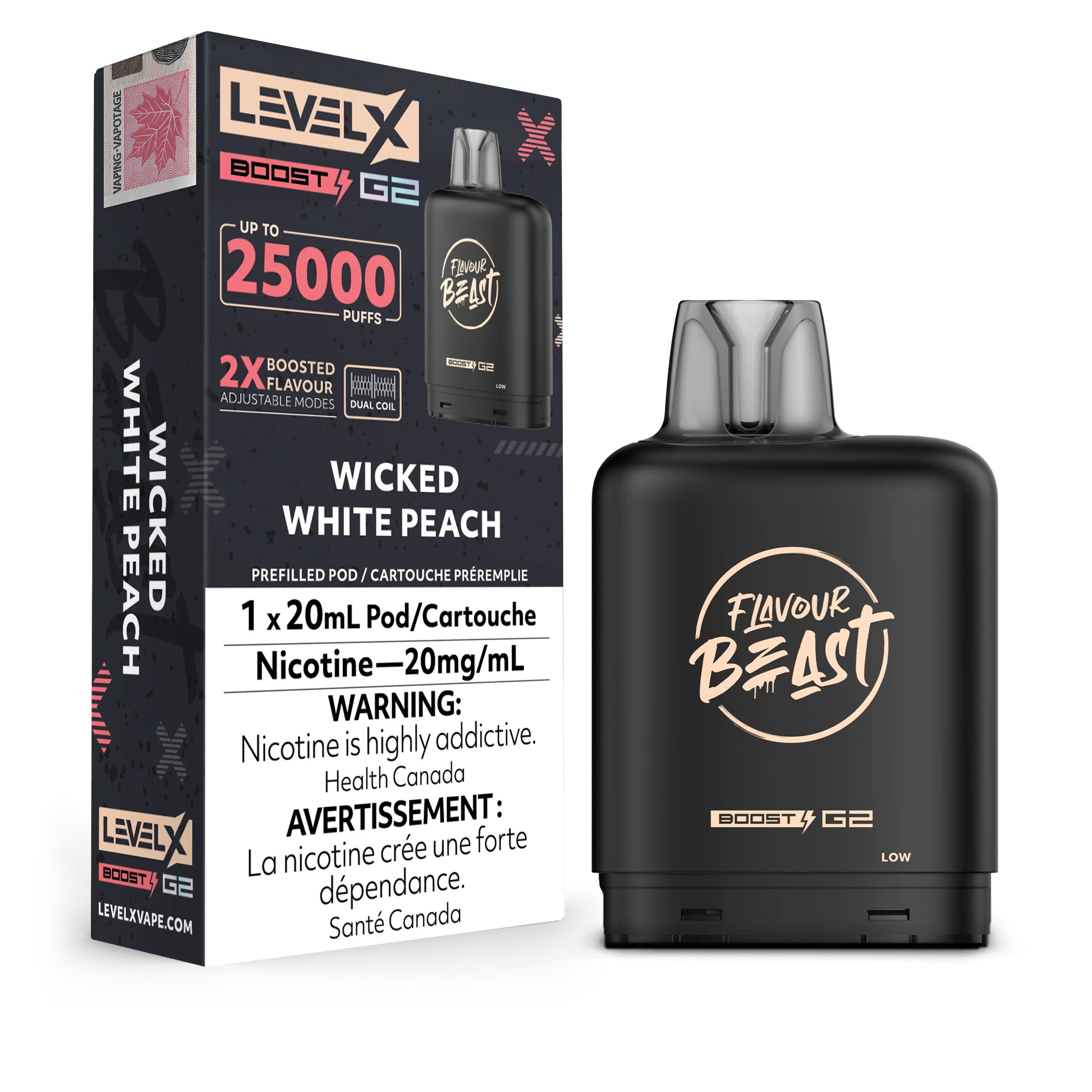 Wicked White Peach Flavour Beast Boost G2 Pods 25K