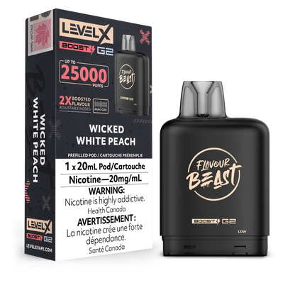 Wicked White Peach Flavour Beast Boost G2 Pods 25K
