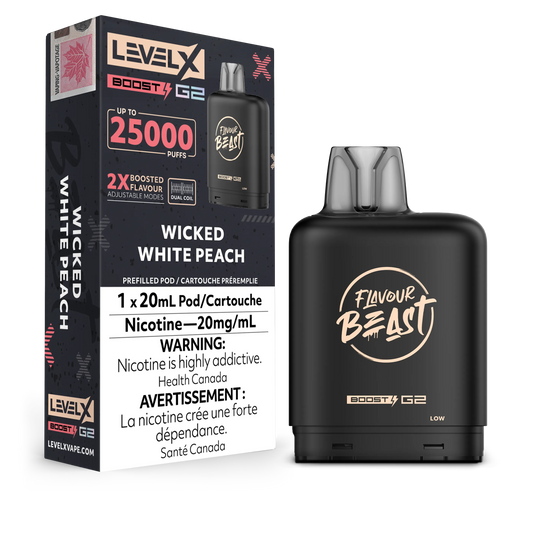 Wicked White Peach Flavour Beast Boost G2 Pods 25K
