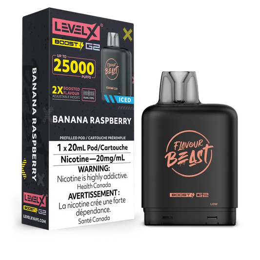 Banana Raspberry Iced Flavour Beast Boost G2 Pods 25K
