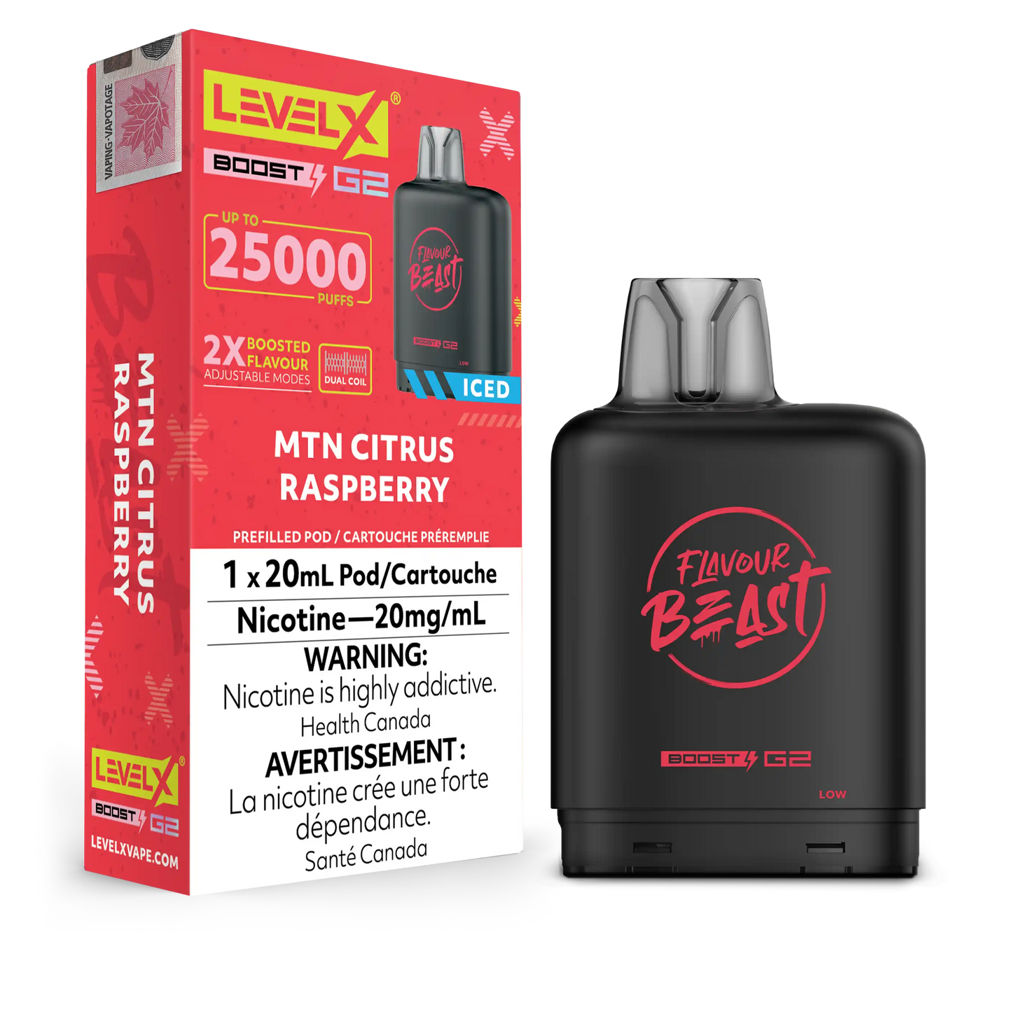 Mtn Citrus Raspberry Flavour Beast Boost G2 Pods 25K