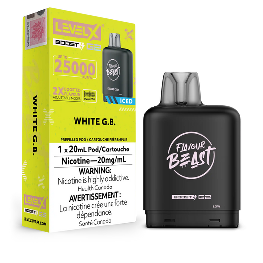 White G.B. (Iced) Flavour Beast Boost G2 Pods 25K