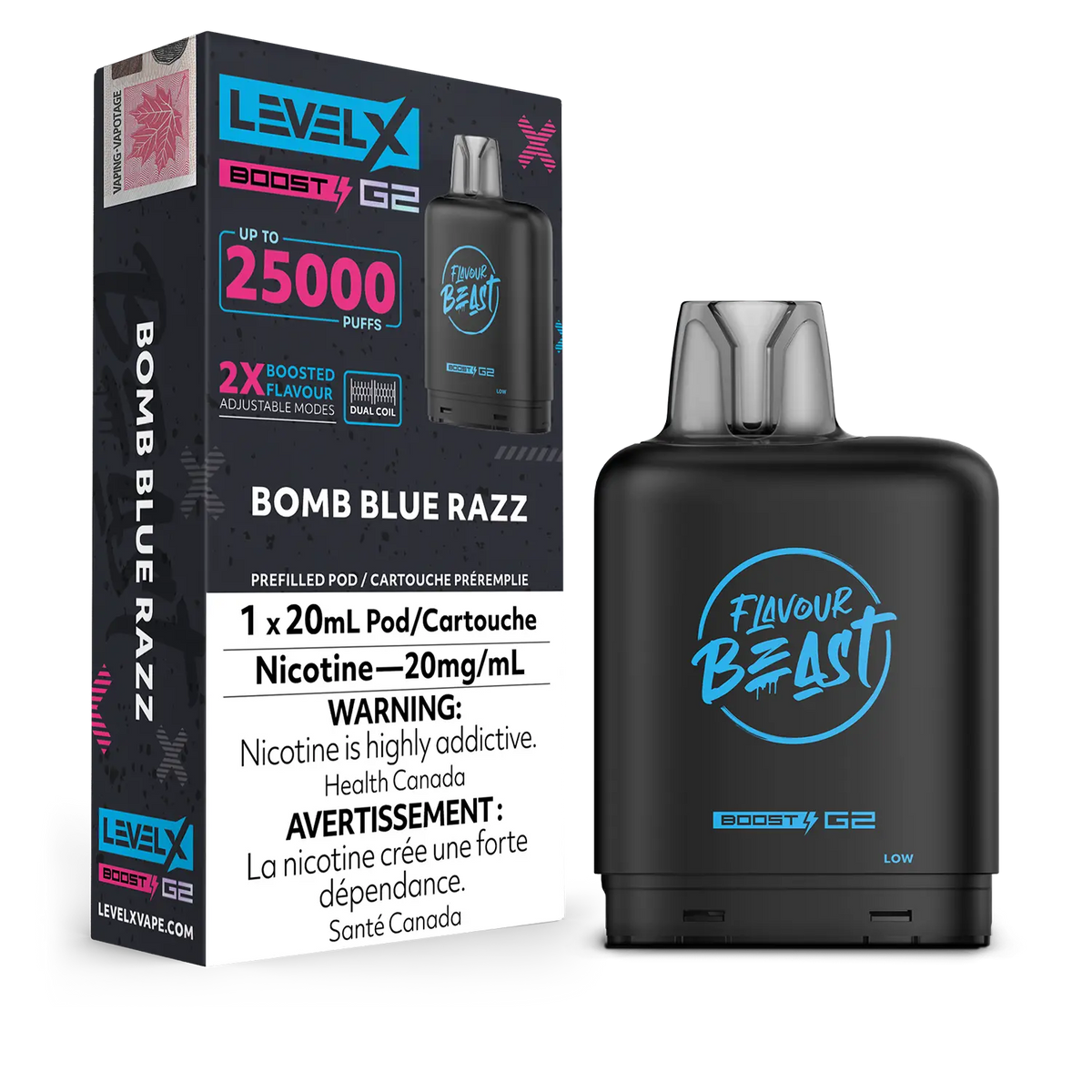 Bomb Blue Razz Flavour Beast Boost G2 Pods 25K