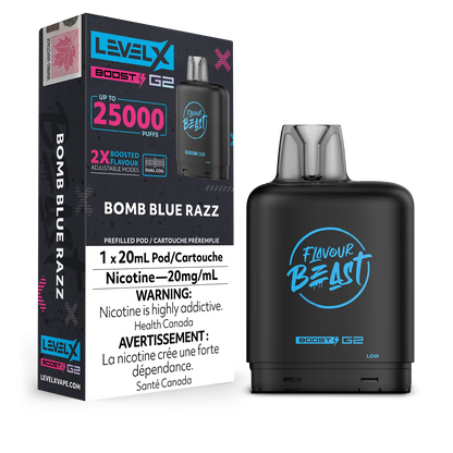Bomb Blue Razz Flavour Beast Boost G2 Pods 25K