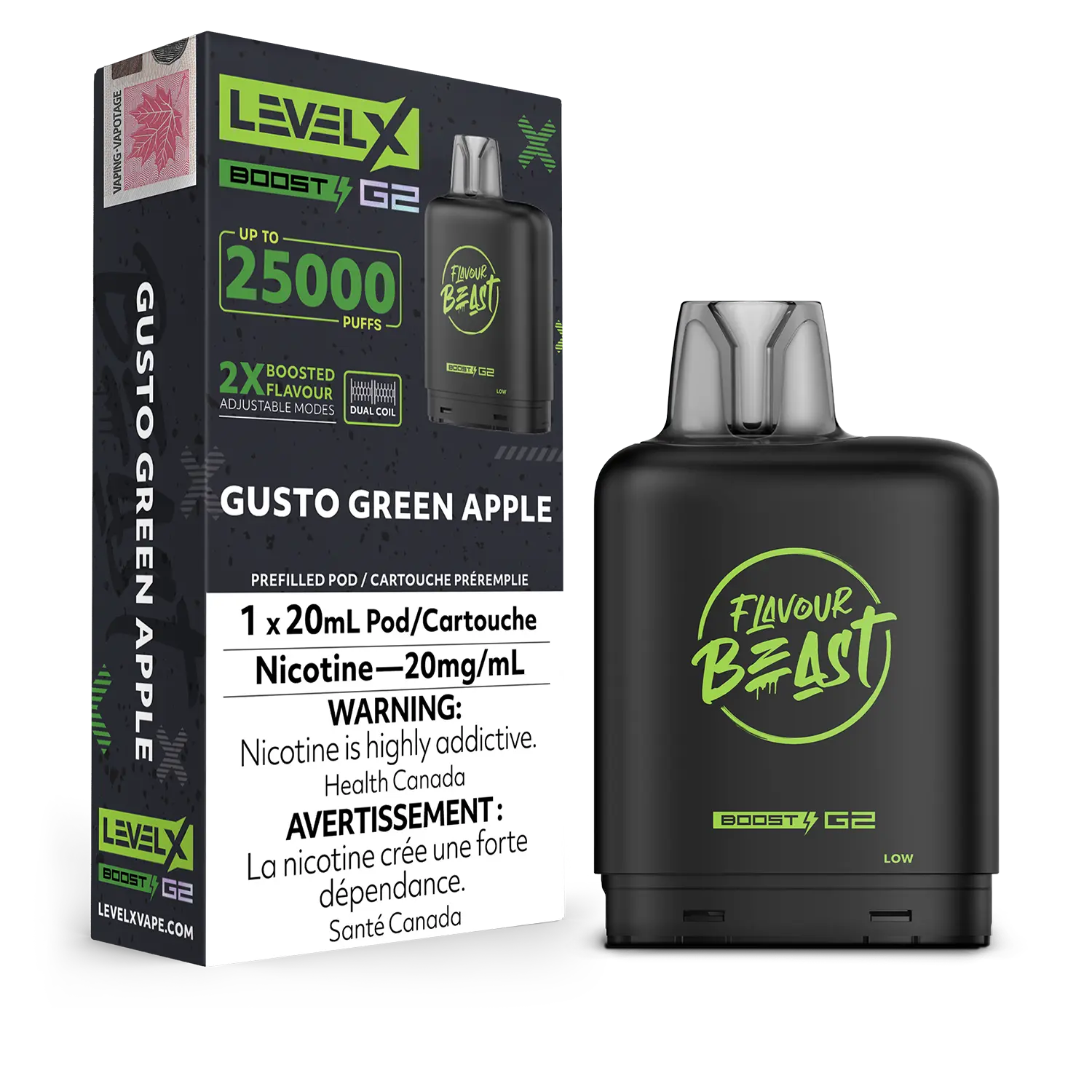Gusto Green Apple Flavour Beast Boost G2 Pods 25K