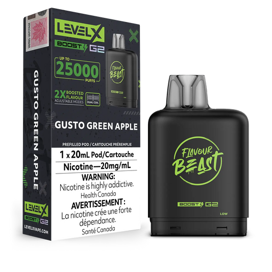 Gusto Green Apple Flavour Beast Boost G2 Pods 25K