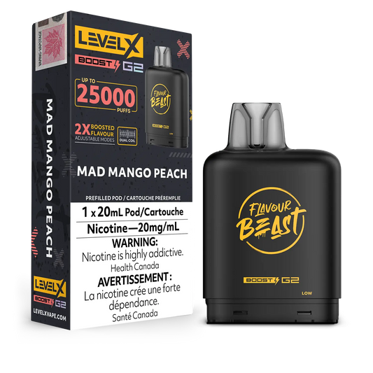 Mad Mango Peach Flavour Beast Boost G2 Pods 25K