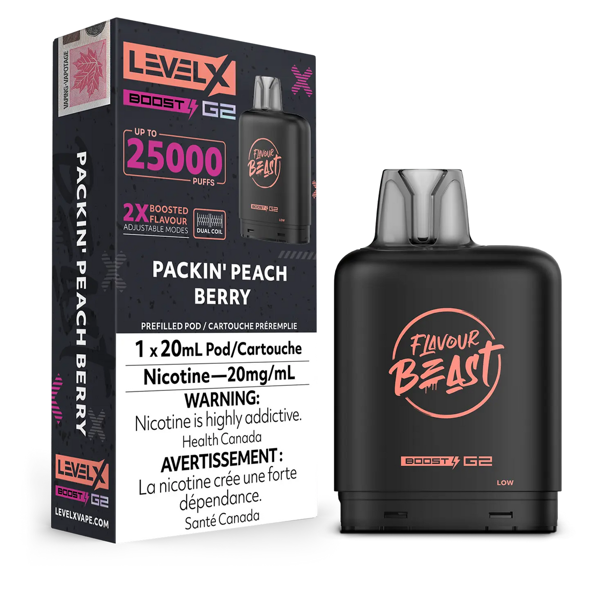 Packin' Peach Berry Flavour Beast Boost G2 Pods 25K