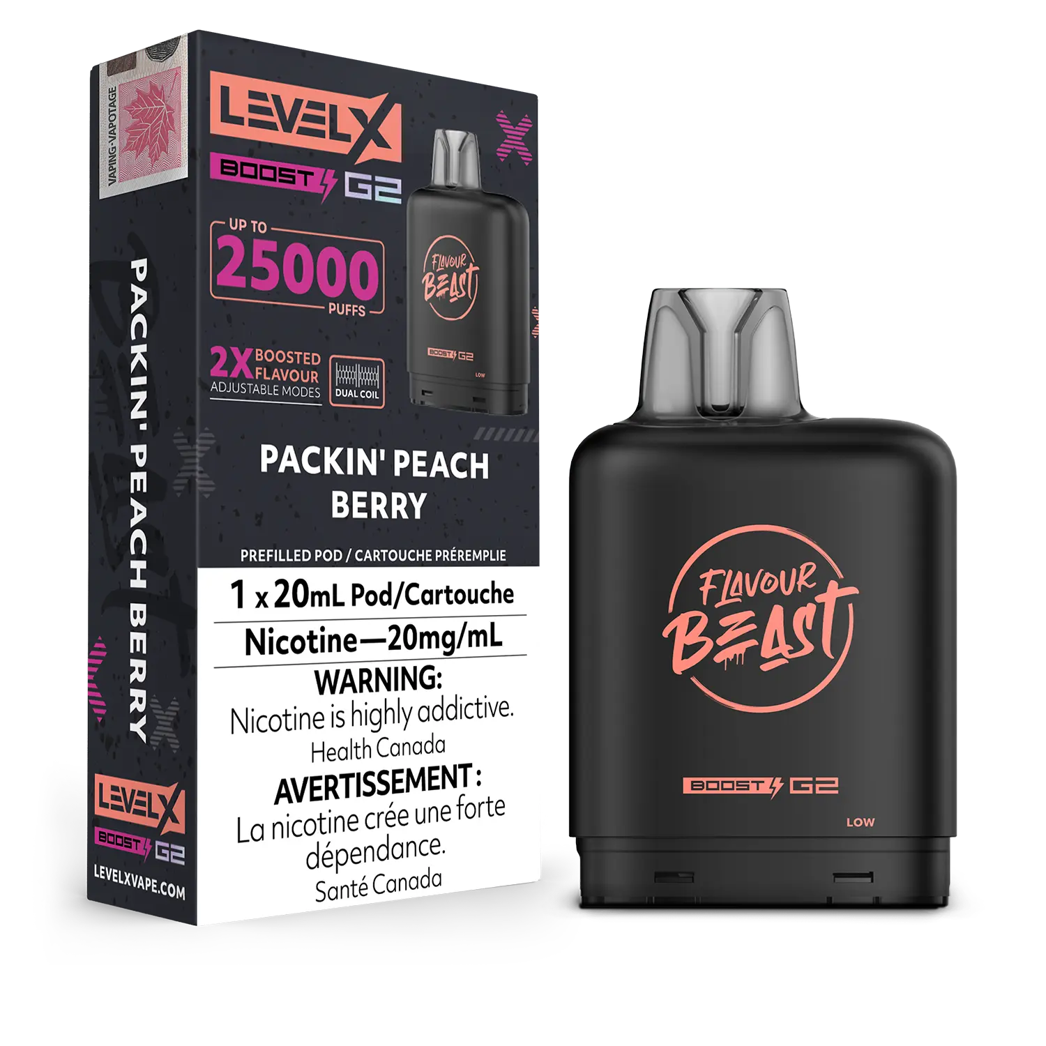 Packin' Peach Berry Flavour Beast Boost G2 Pods 25K