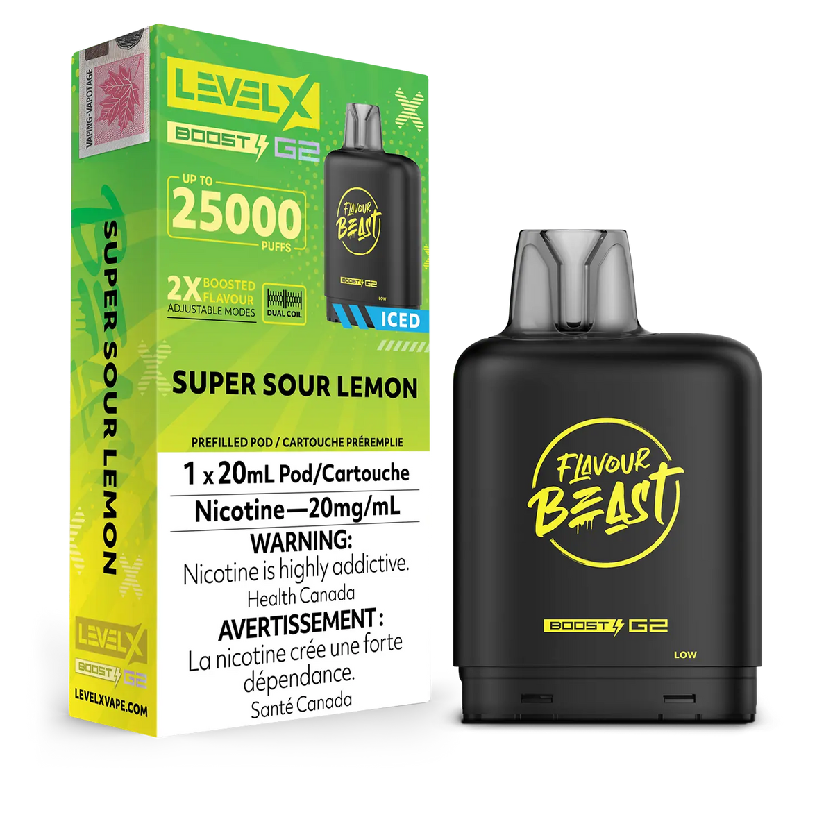 Super Sour Lemon (Iced) Flavour Beast Boost G2 Pods 25K