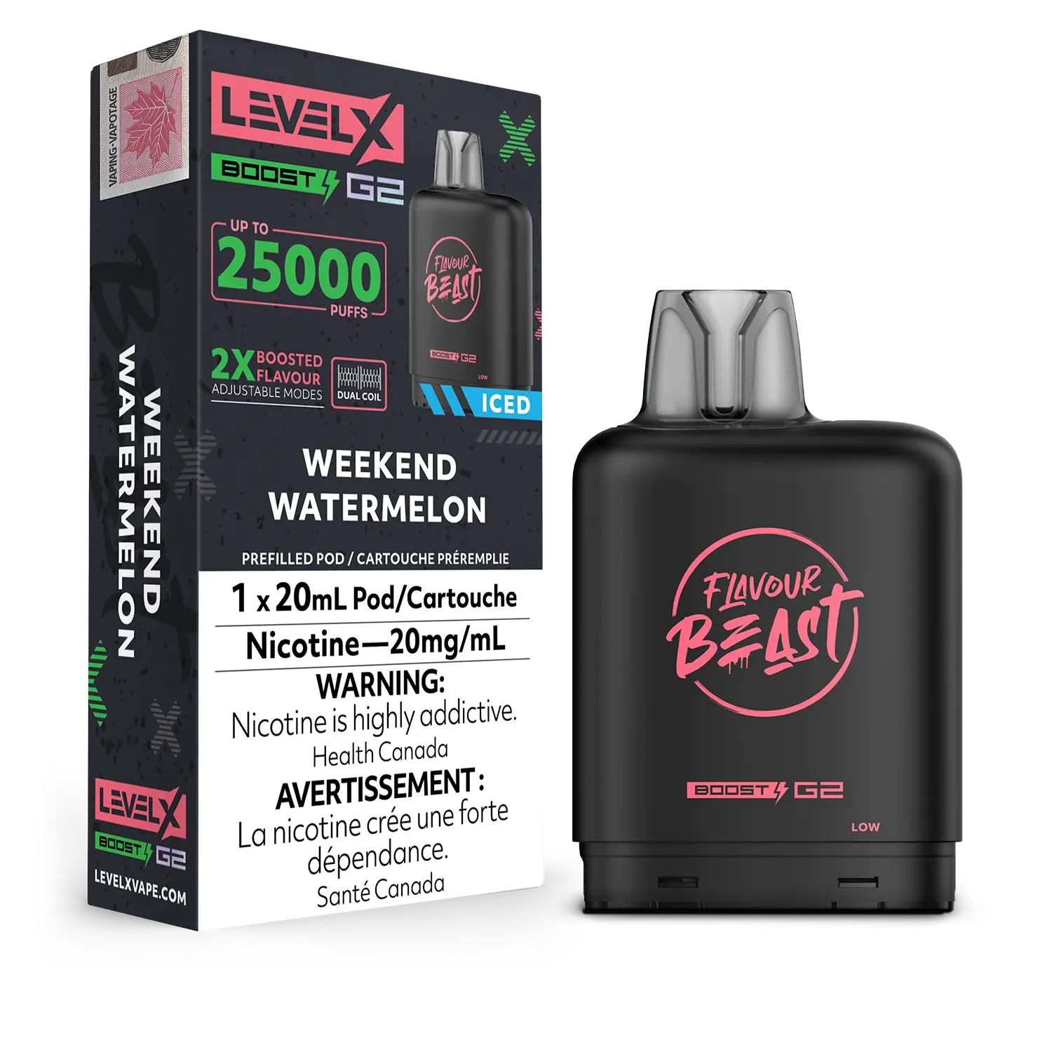 Weekend Watermelon Iced Flavour Beast Boost G2 Pods 25K