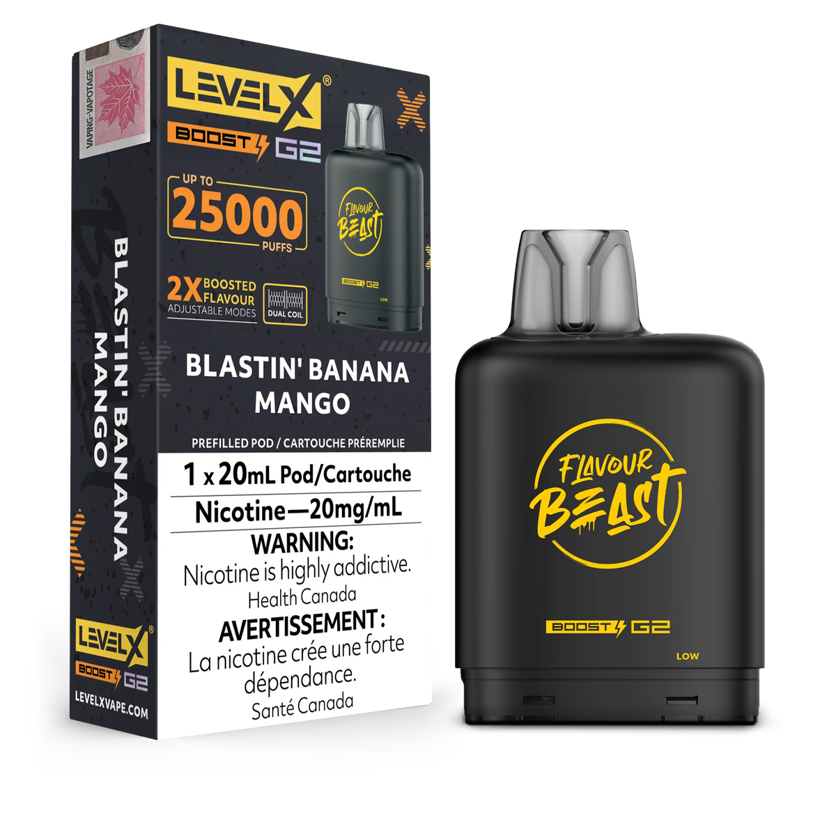Blastin' Banana Mango Iced Flavour Beast Boost G2 Pods 25K
