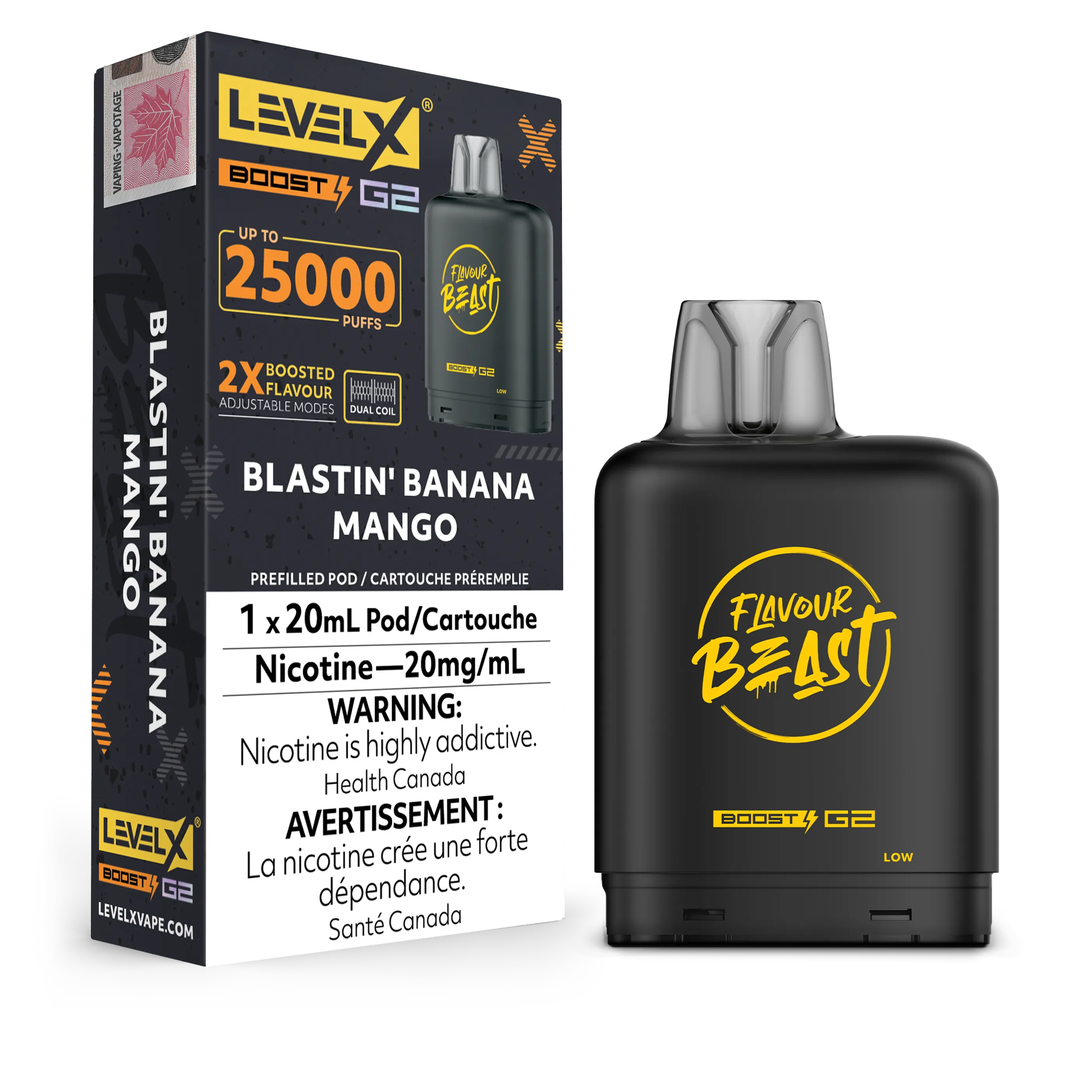 Blastin' Banana Mango Iced Flavour Beast Boost G2 Pods 25K