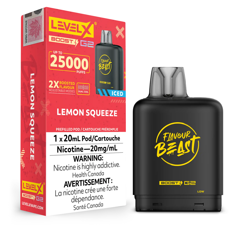 Lemon Squeeze Iced Flavour Beast Boost G2 Pods 25K