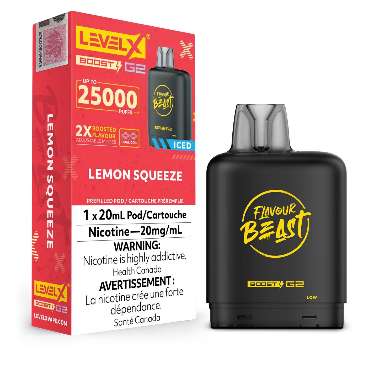 Lemon Squeeze Iced Flavour Beast Boost G2 Pods 25K